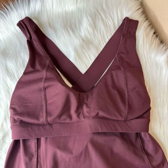 Lululemon Long Breath 2-In-1 Tank In Redwood / Auburn Size 4 - Picture 7 of 10